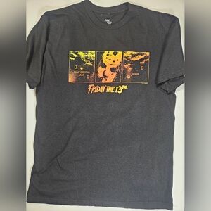 Friday The 13th T-shirt Mens Large Black Graphic Halloween‎ Tee